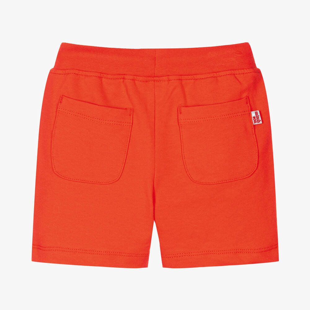 Mitch & Son-Boys Red Cotton Logo Shorts | Childrensalon Outlet
