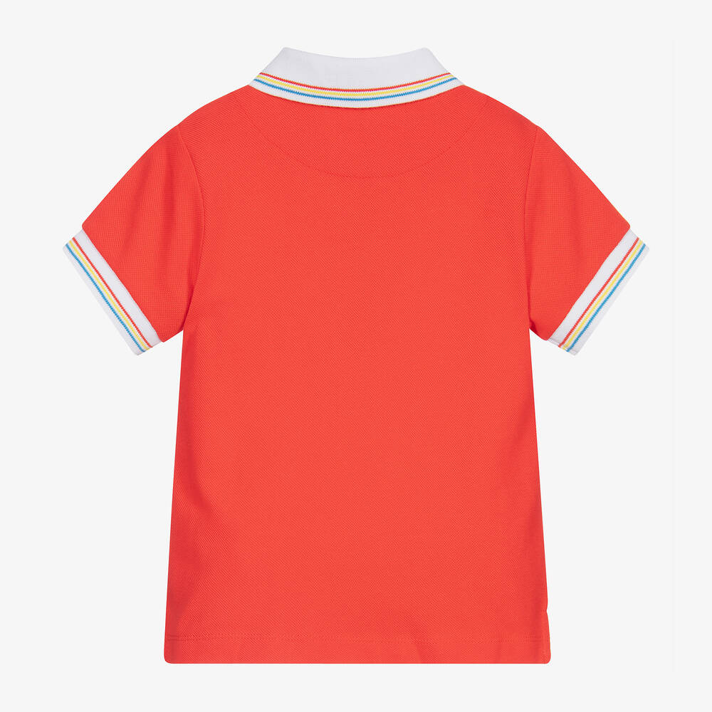 Mitch & Son-Boys Red Cotton Polo Shirt | Childrensalon Outlet