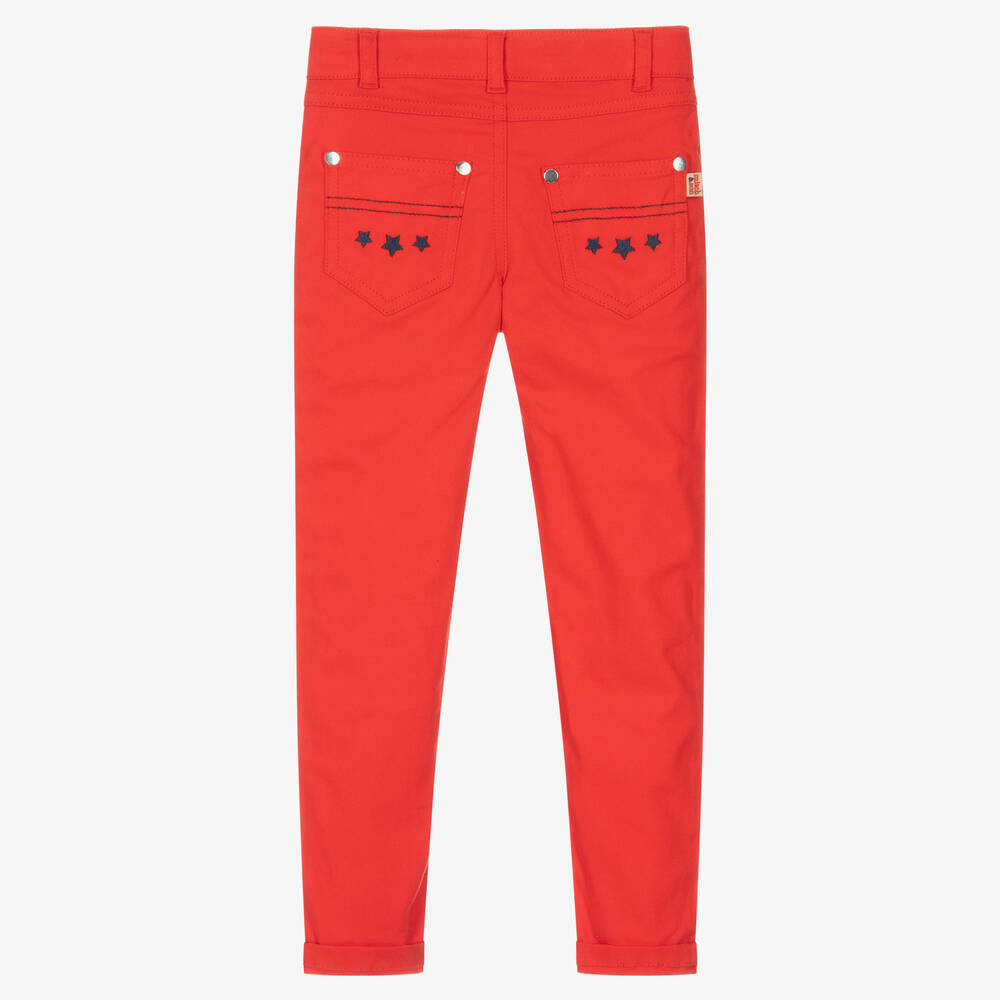 Mitch & Son-بنطلون قطن تويل لون أحمر للأولاد | Childrensalon Outlet