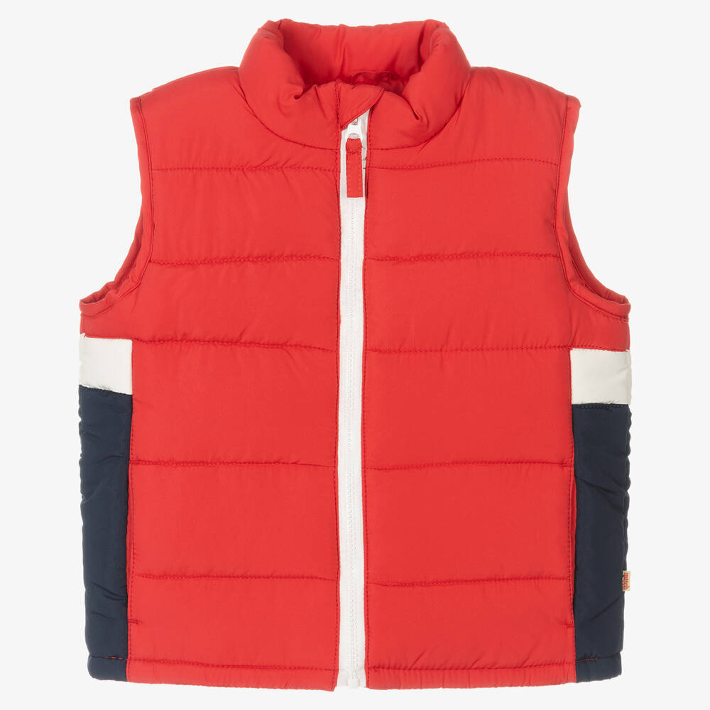 Mitch & Son - Boys Red Puffer Gilet | Childrensalon