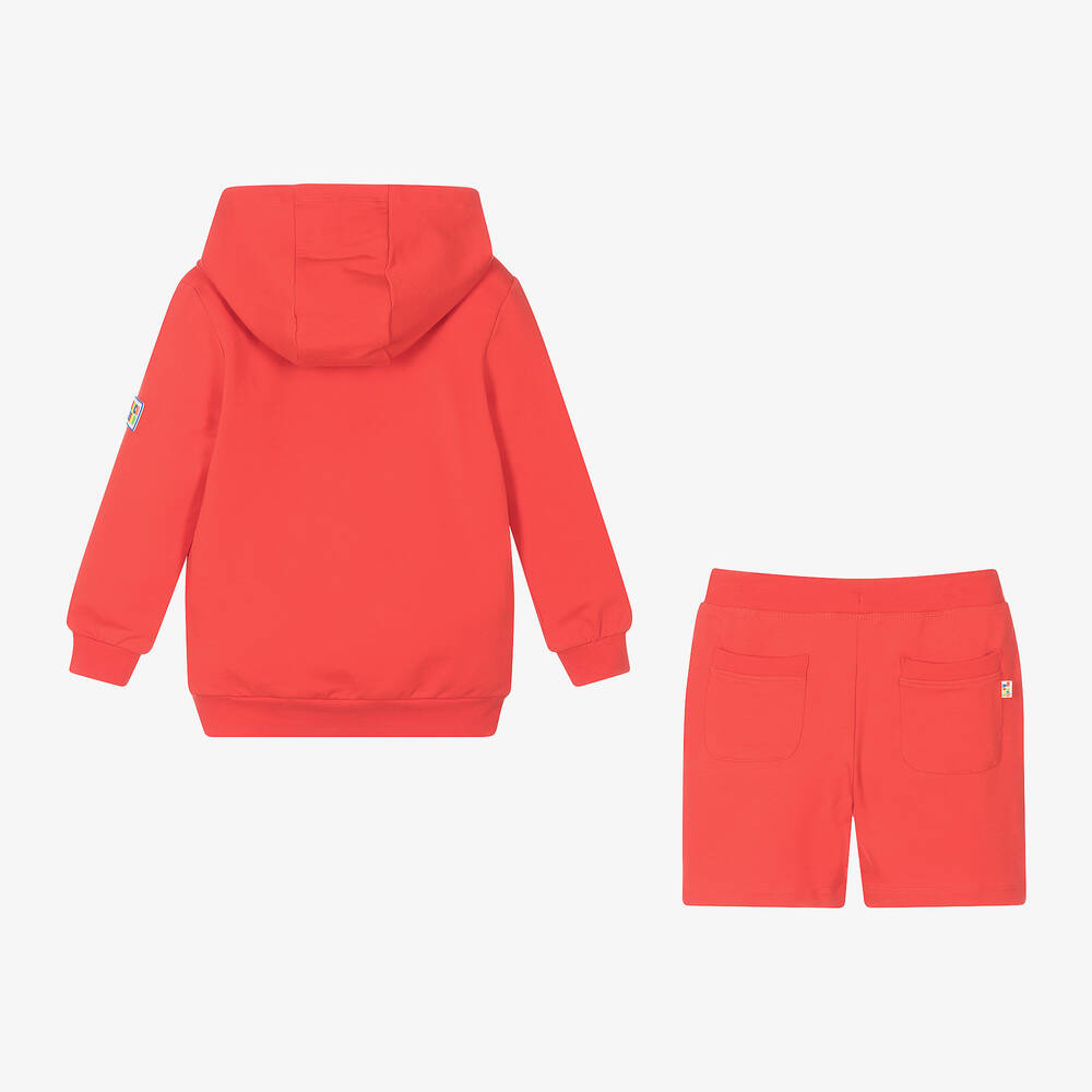 Mitch & Son-طقم شورت قطن جيرسي لون أحمر للأولاد | Childrensalon Outlet