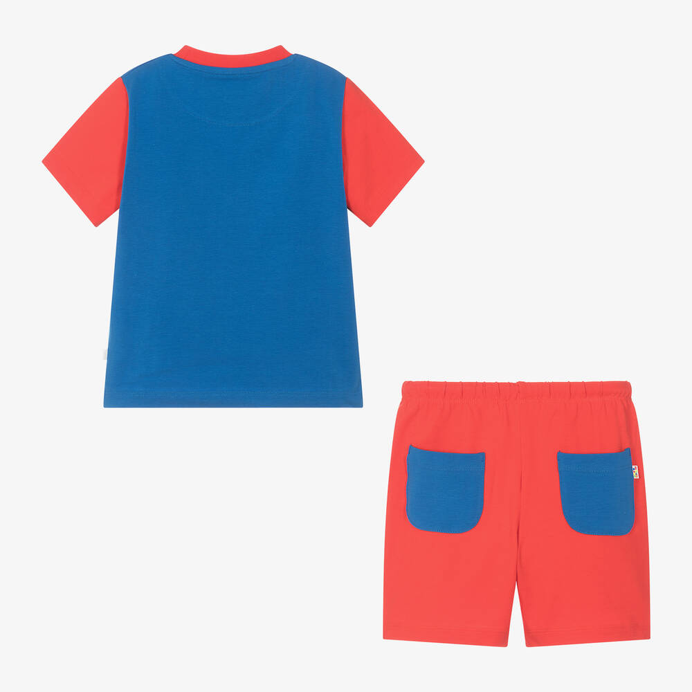 Mitch & Son-طقم شورت قطن جيرسي لون أحمر للأولاد | Childrensalon Outlet