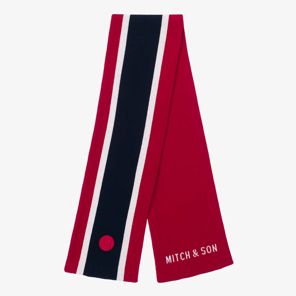 Mitch & Son-Boys Reversible Red Stripe Scarf | Childrensalon Outlet
