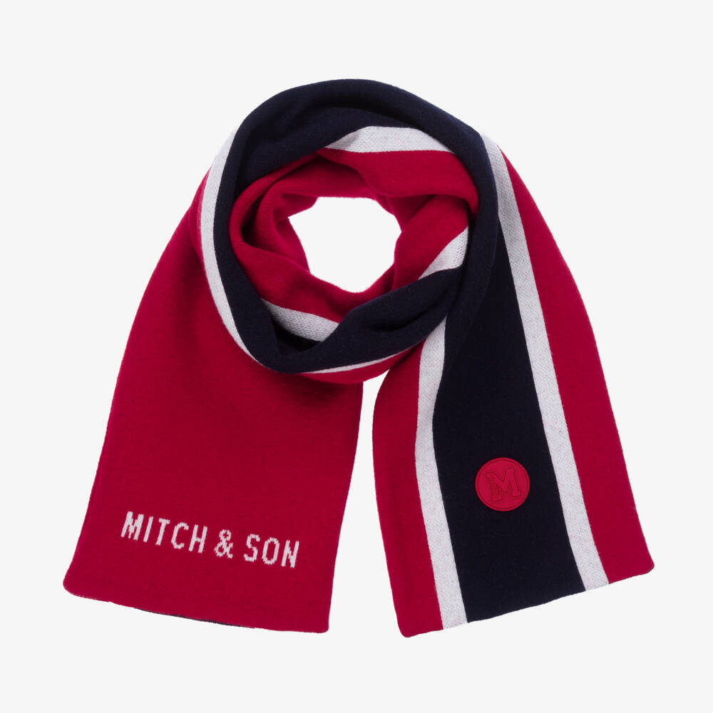 Mitch & Son-Boys Reversible Red Stripe Scarf | Childrensalon Outlet