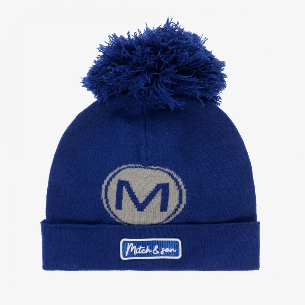 Mitch & Son - قبعة مزيج أكريليك محبوك لون أزرق للأولاد | Childrensalon