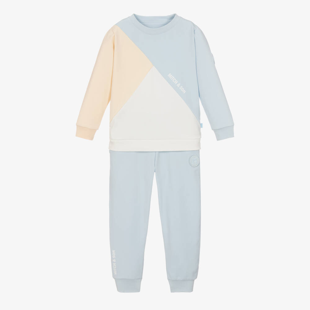 Mitch & Son-Boys Sky and Cream Jersey Set | Childrensalon Outlet