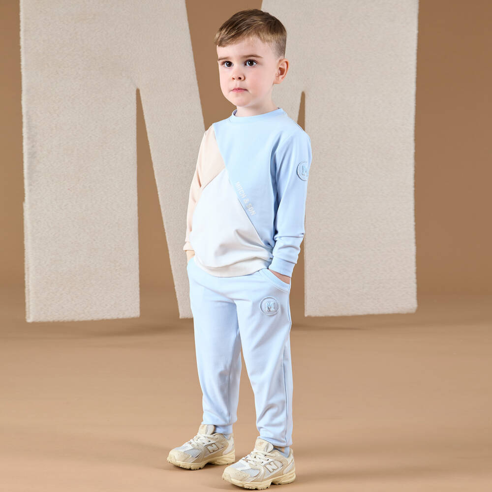Mitch & Son-Boys Sky and Cream Jersey Set | Childrensalon Outlet