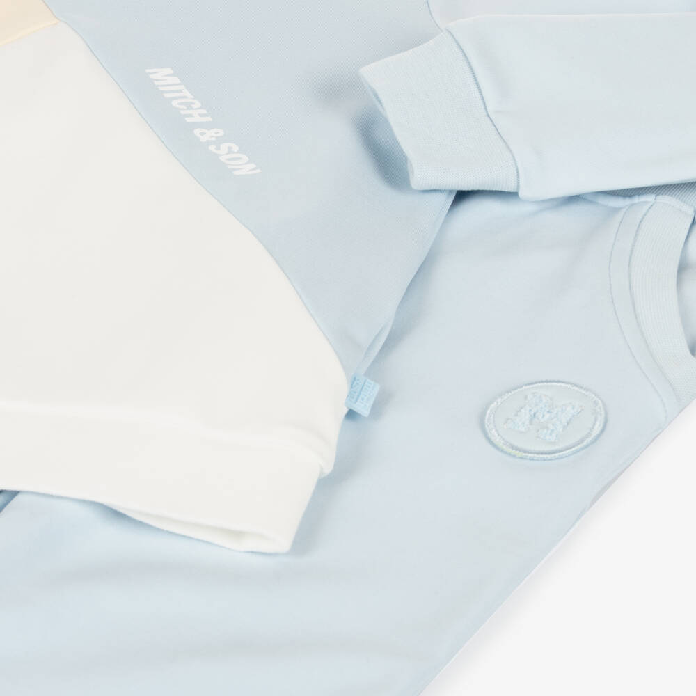 Mitch & Son-Boys Sky and Cream Jersey Set | Childrensalon Outlet
