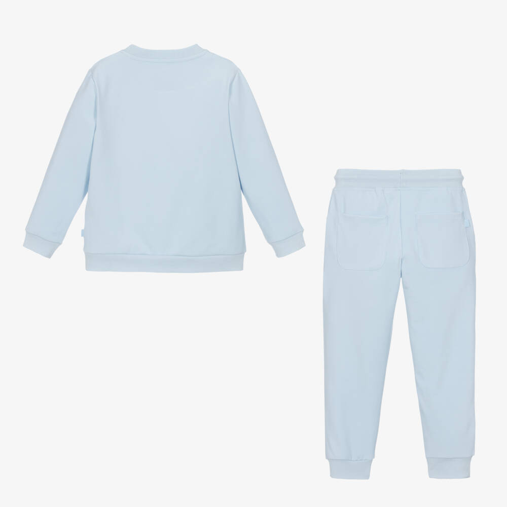Mitch & Son-Boys Sky Blue Knit Tracksuit | Childrensalon Outlet