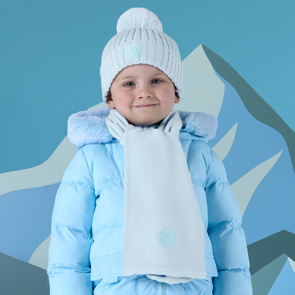 Mitch & Son-Boys Sky Blue Knitted Scarf (116cm) | Childrensalon Outlet