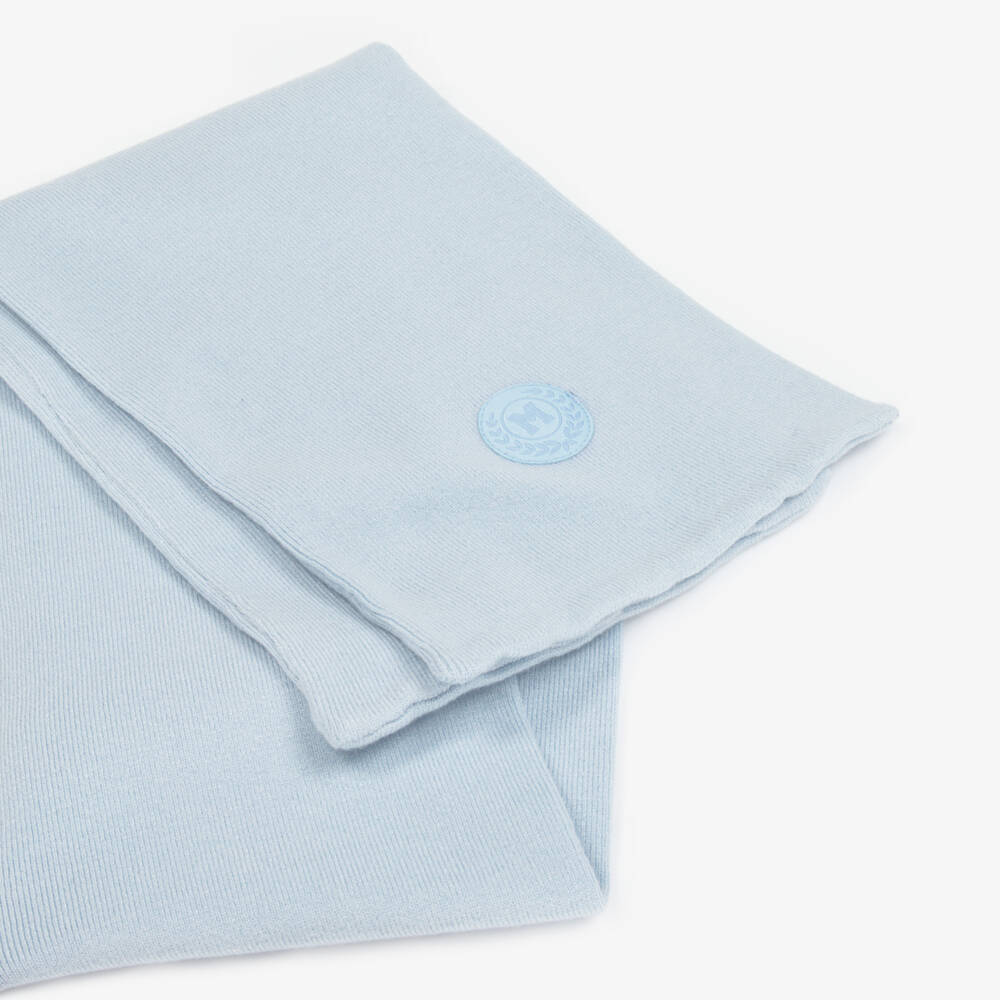 Mitch & Son-Boys Sky Blue Knitted Scarf (116cm) | Childrensalon Outlet