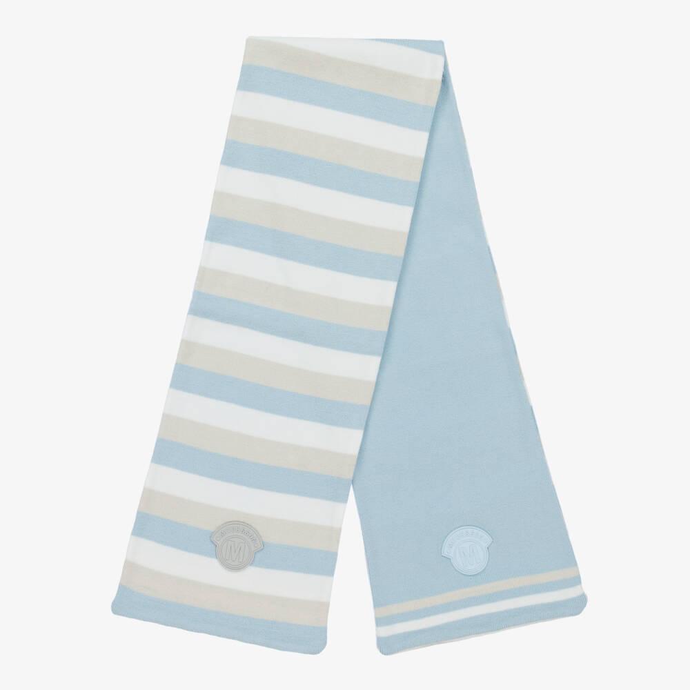 Mitch & Son-Boys Soft Blue Dual-Sided Knit Scarf | Childrensalon Outlet