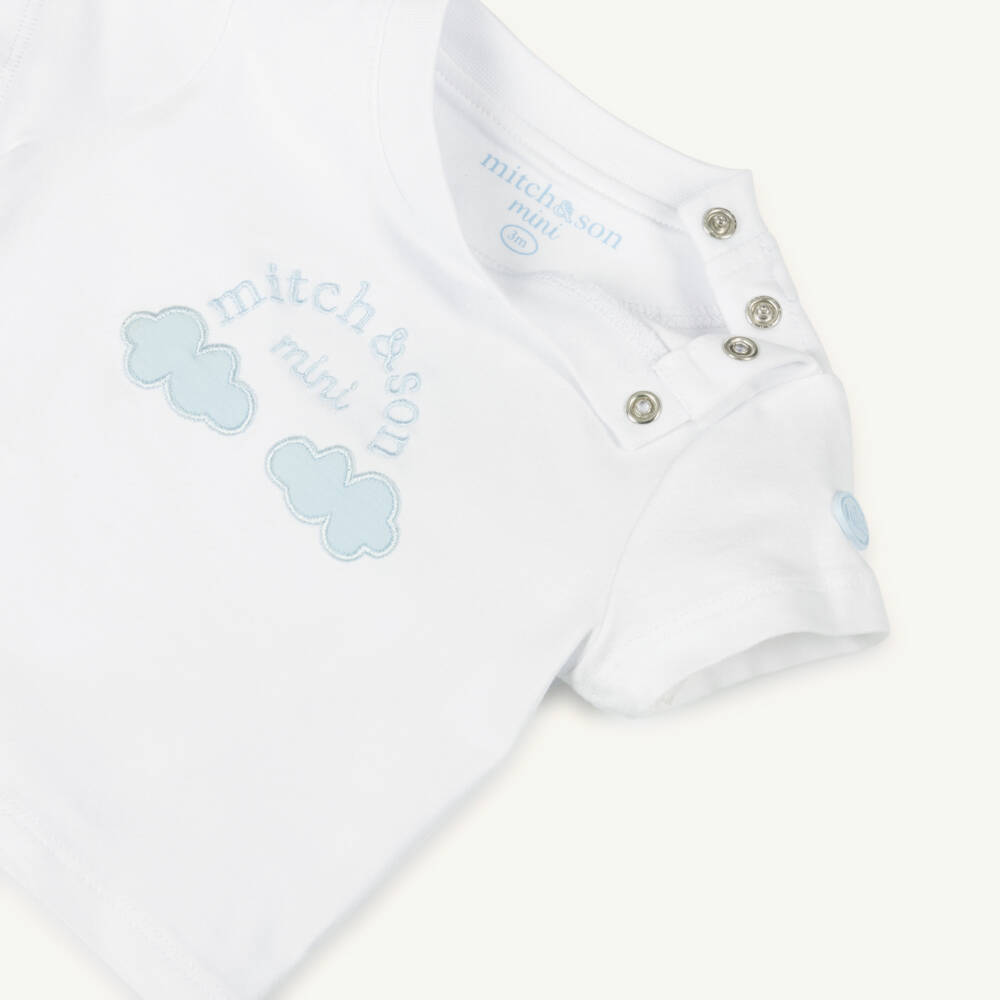 Mitch & Son-Boys Soft Blue Jersey Shorts Ensemble | Childrensalon Outlet