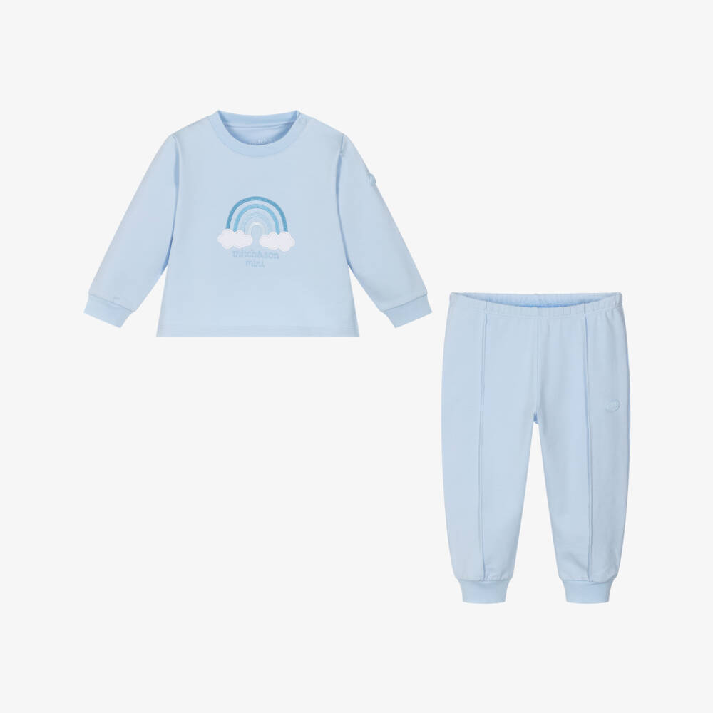 Mitch & Son-Boys Soft Blue Jersey Tracksuit | Childrensalon Outlet