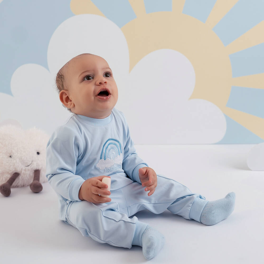 Mitch & Son-Boys Soft Blue Jersey Tracksuit | Childrensalon Outlet