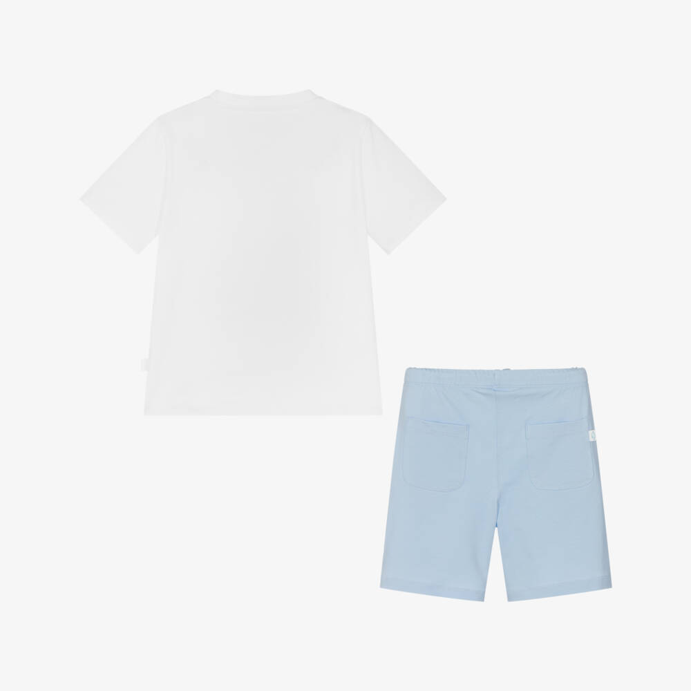 Mitch & Son-طقم ناعم للأولاد باللون الأبيض والأزرق | Childrensalon Outlet