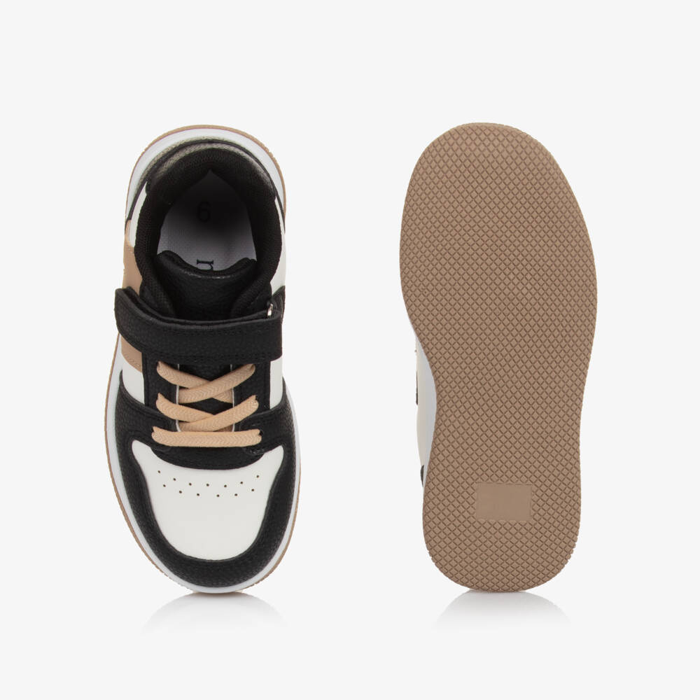 Mitch & Son-Boys Sporty Black & White Trainers | Childrensalon Outlet