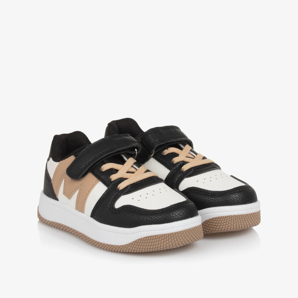 Mitch & Son-Boys Sporty Black & White Trainers | Childrensalon Outlet