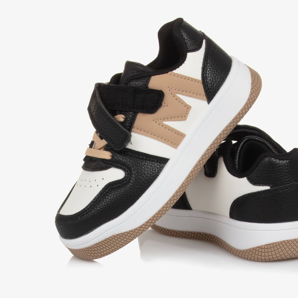 Mitch & Son-Boys Sporty Black & White Trainers | Childrensalon Outlet