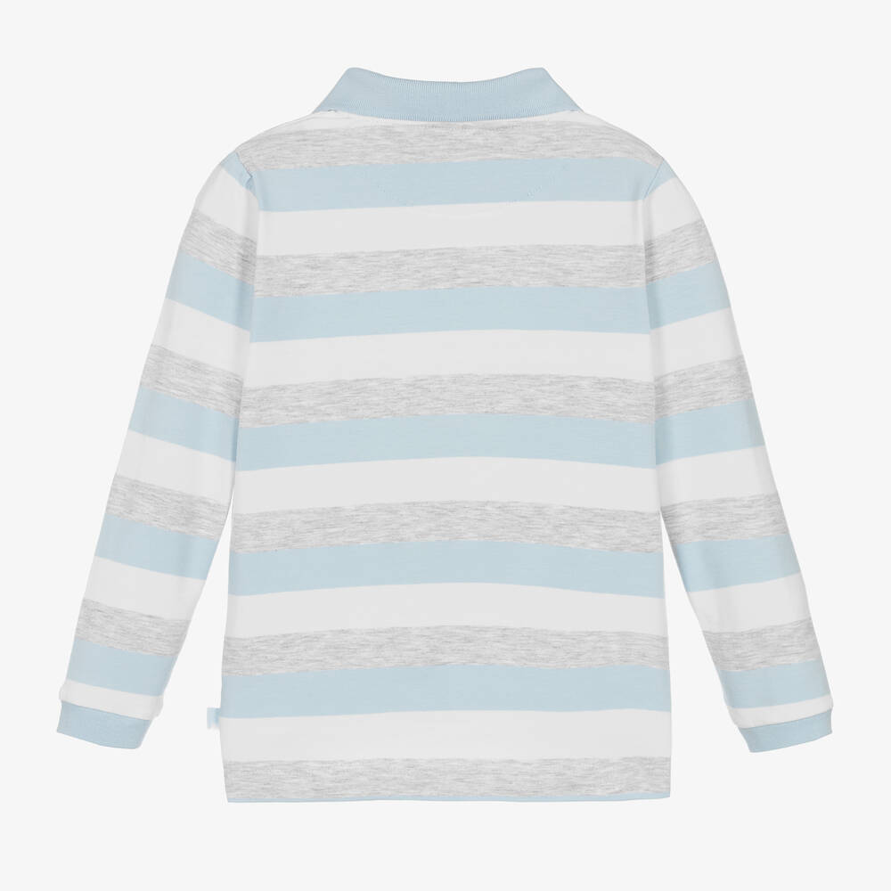 Mitch & Son-Boys Striped Cotton Jersey Polo Top | Childrensalon Outlet
