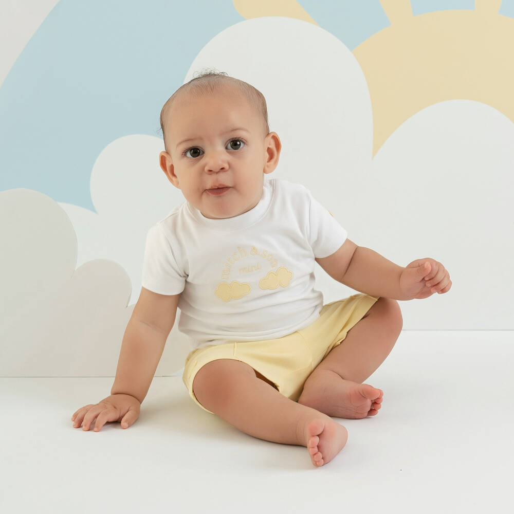 Mitch & Son-شورت جيرسي مزدوج للأولاد بلون الشمس | Childrensalon Outlet