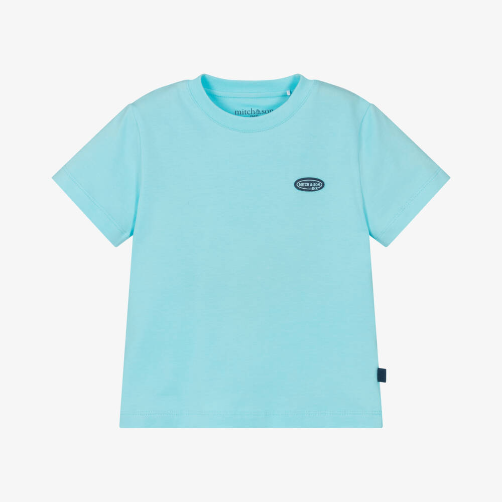 Mitch & Son-Boys Turquoise Cotton Tee Delight | Childrensalon Outlet