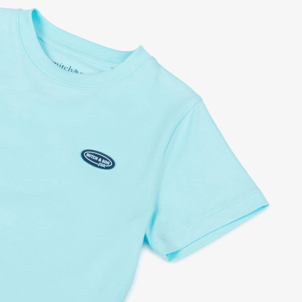 Mitch & Son-Boys Turquoise Cotton Tee Delight | Childrensalon Outlet