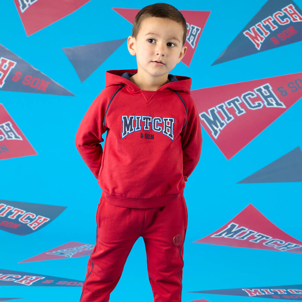 Mitch & Son-Красный хлопковый спортивный костюм Varsity для мальчиков | Childrensalon Outlet