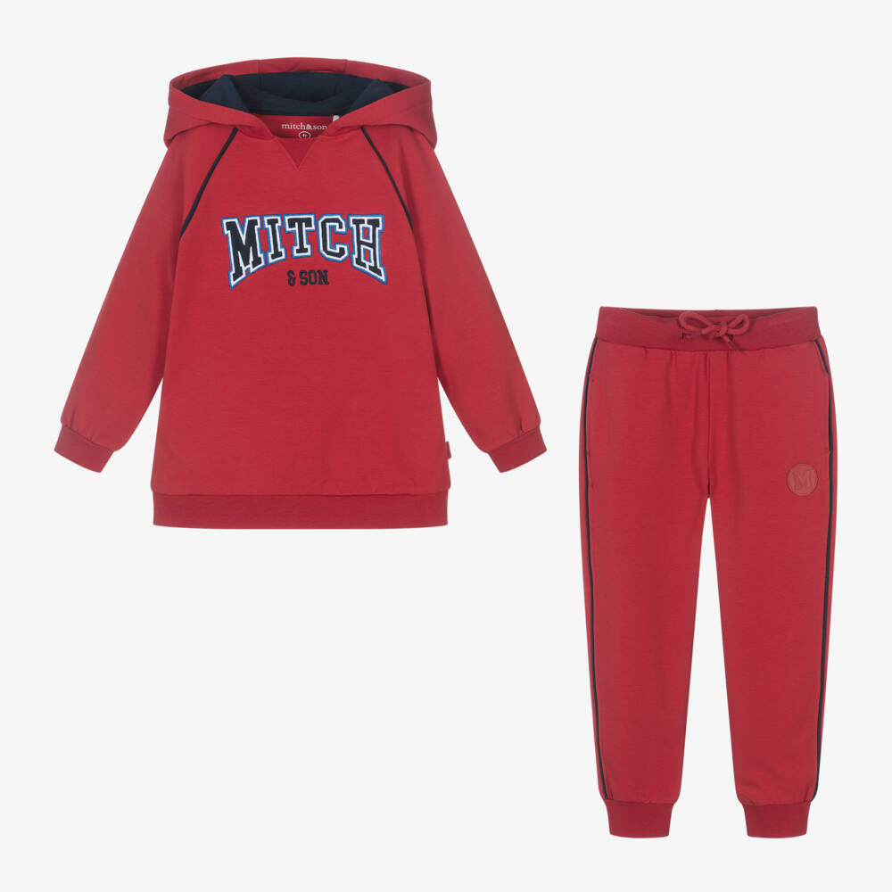 Mitch & Son-Красный хлопковый спортивный костюм Varsity для мальчиков | Childrensalon Outlet