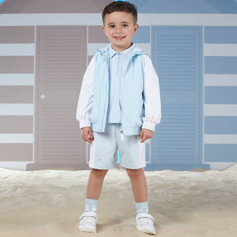 ميتش آند سون-جوارب مزيج قطن لون أزرق فاتح وأبيض (عدد 2) | Childrensalon Outlet