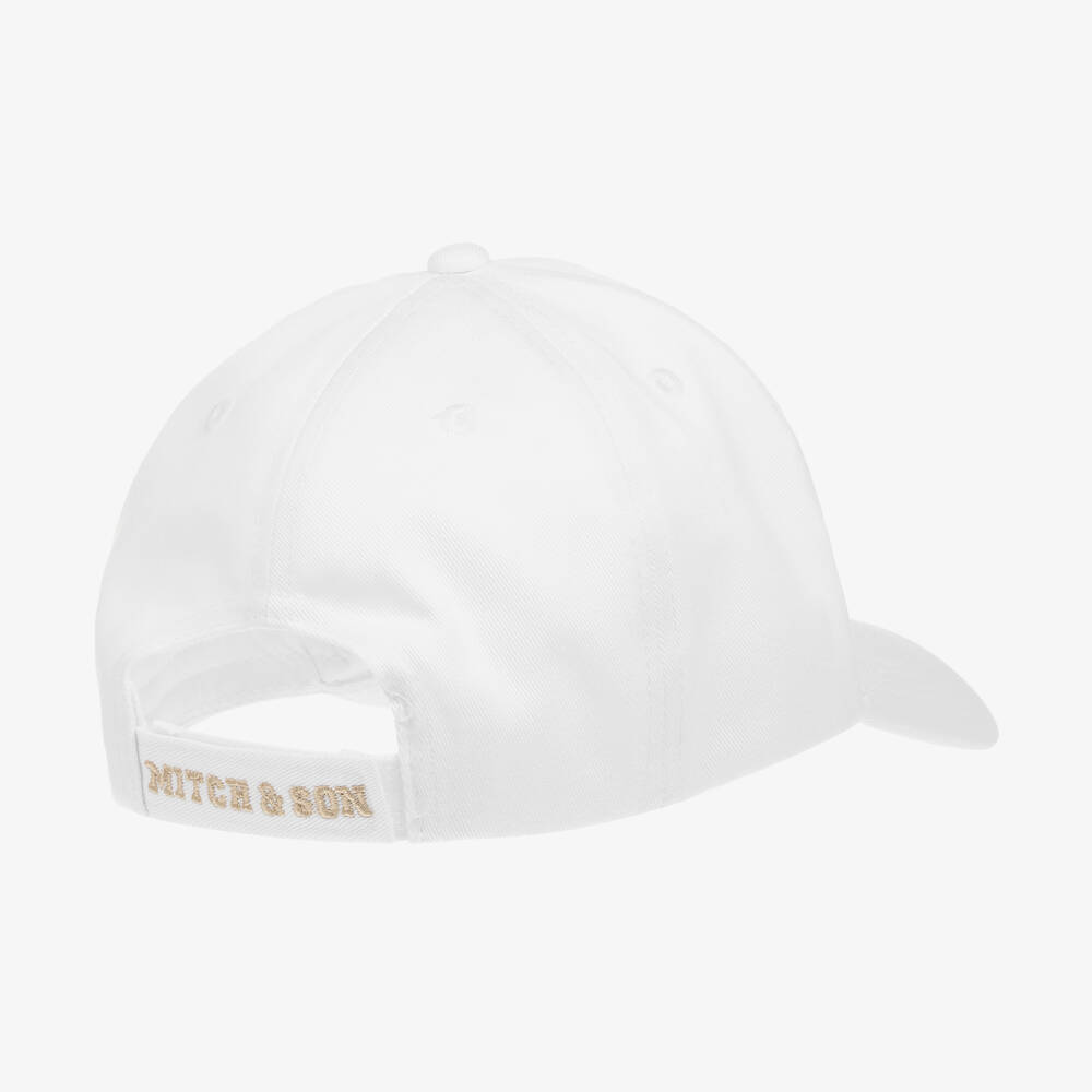 Mitch & Son-Boys White Cotton Cap | Childrensalon Outlet