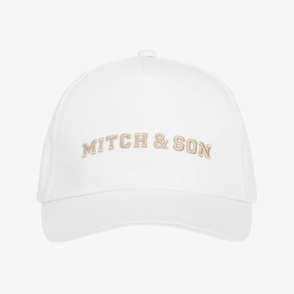 Mitch & Son-Boys White Cotton Cap | Childrensalon Outlet