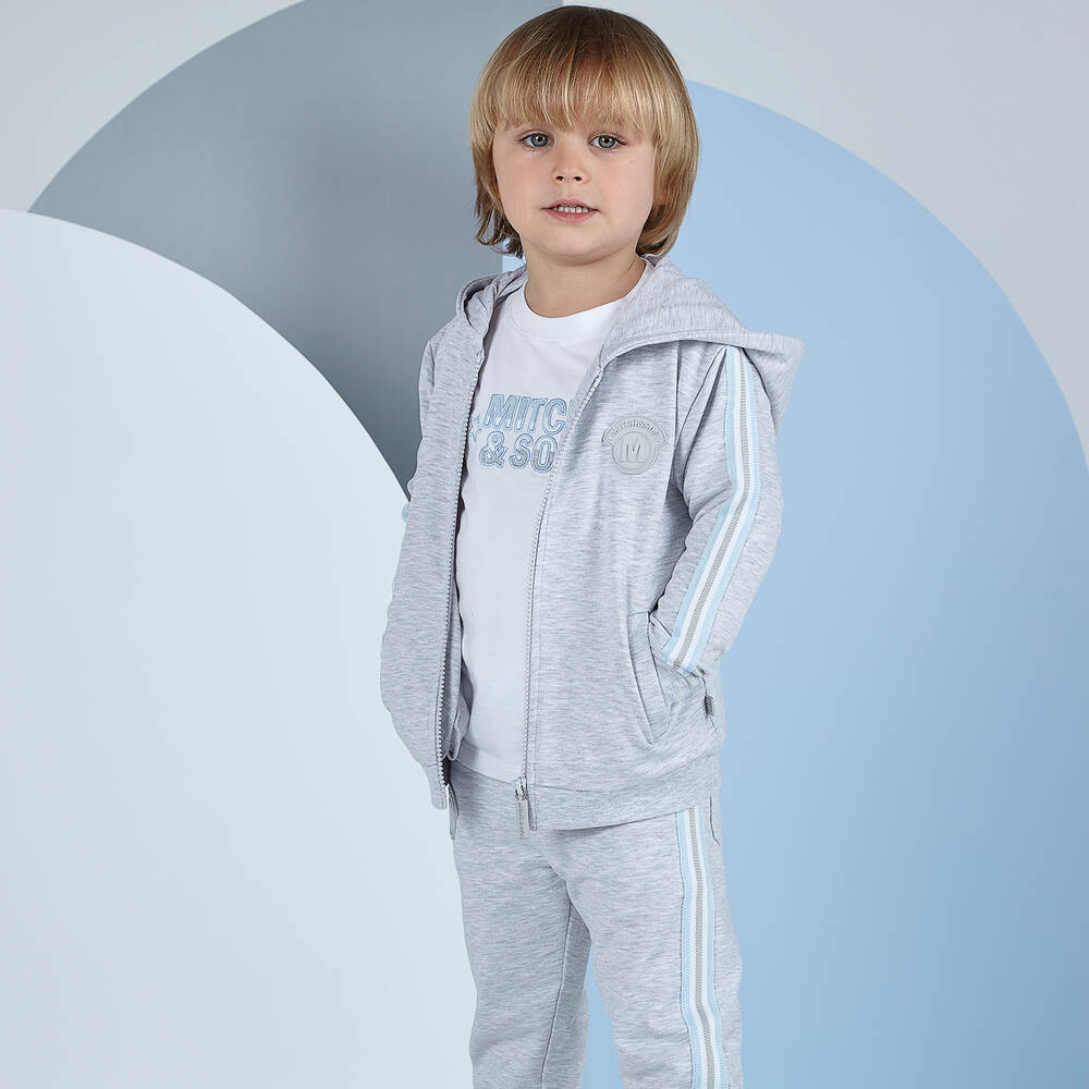 Mitch & Son-توب قطن جيرسي لون أبيض للأولاد | Childrensalon Outlet