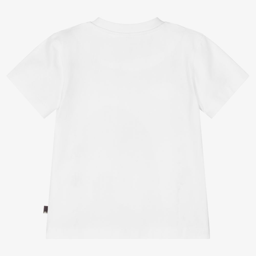 ميتش آند سون-تيشيرت قطن جيرسي لون أبيض للأولاد | Childrensalon Outlet
