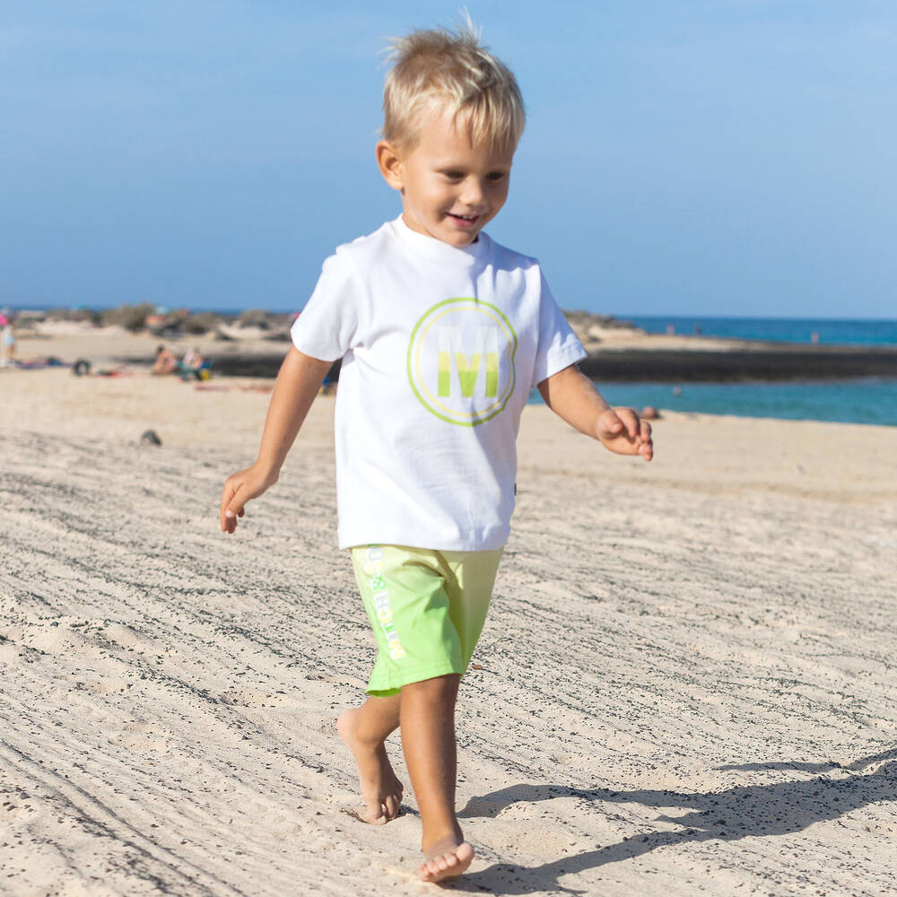 Mitch & Son-Boys White Cotton T-Shirt | Childrensalon Outlet