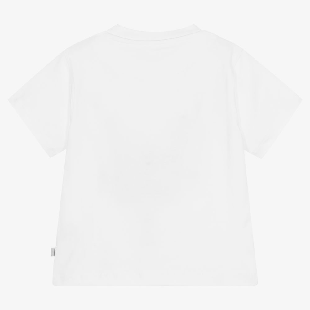 Mitch & Son-Boys White Cotton T-Shirt | Childrensalon Outlet
