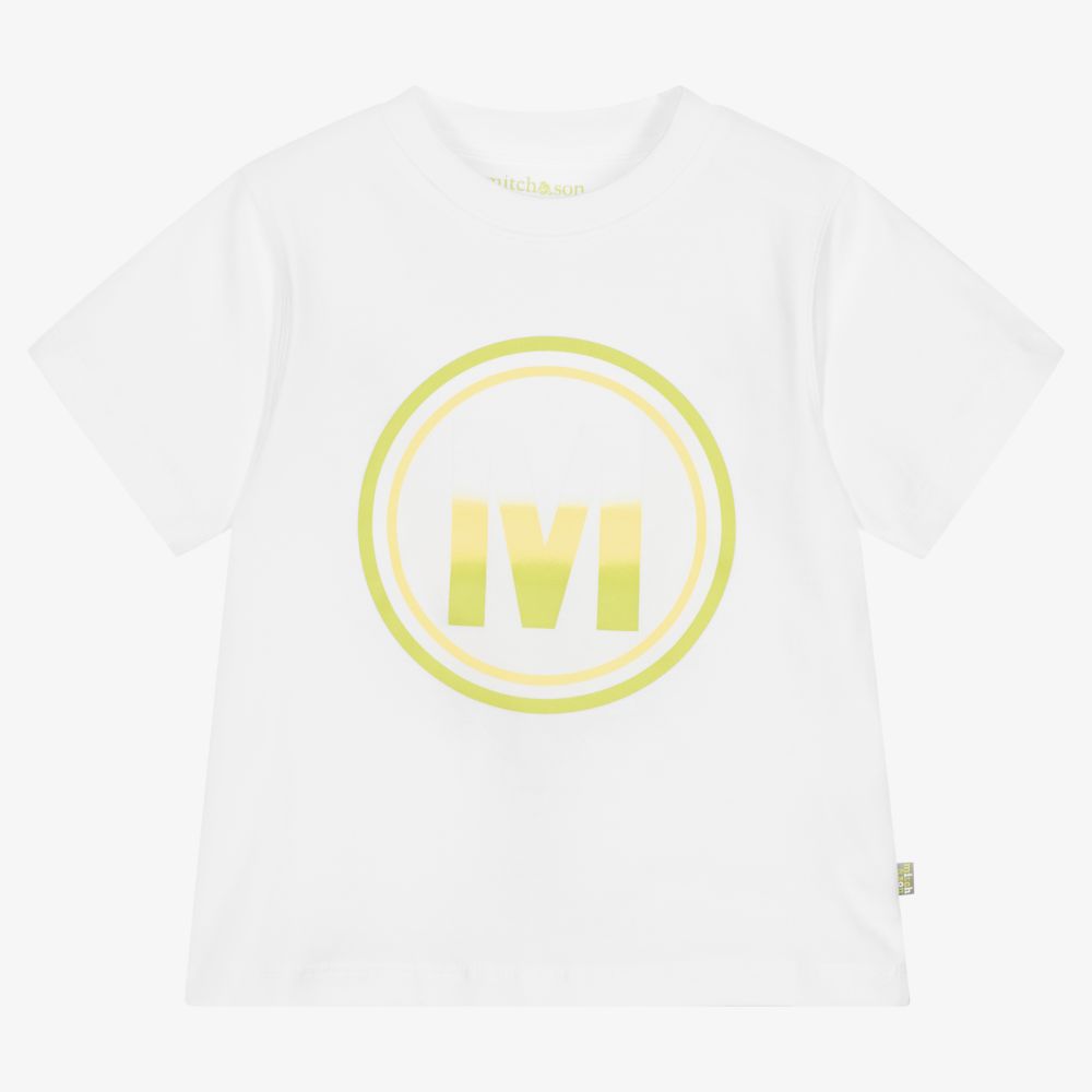 Mitch & Son - Белая хлопковая футболка для мальчиков | Childrensalon