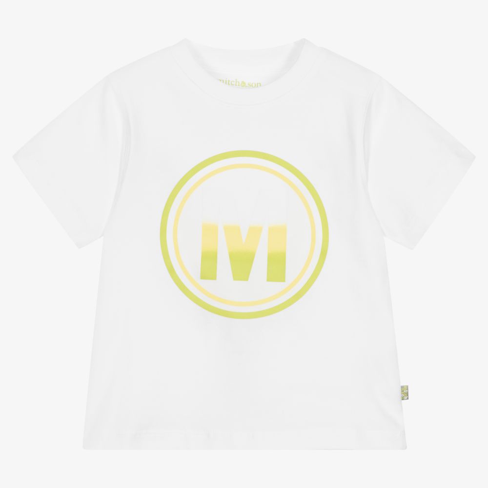 Mitch & Son-Boys White Cotton T-Shirt | Childrensalon Outlet