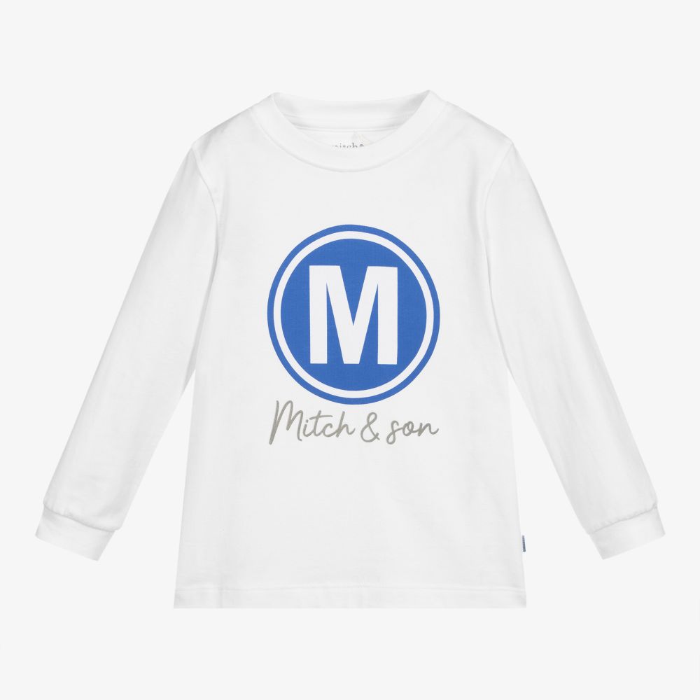 Mitch & Son - Boys White Cotton Top | Childrensalon