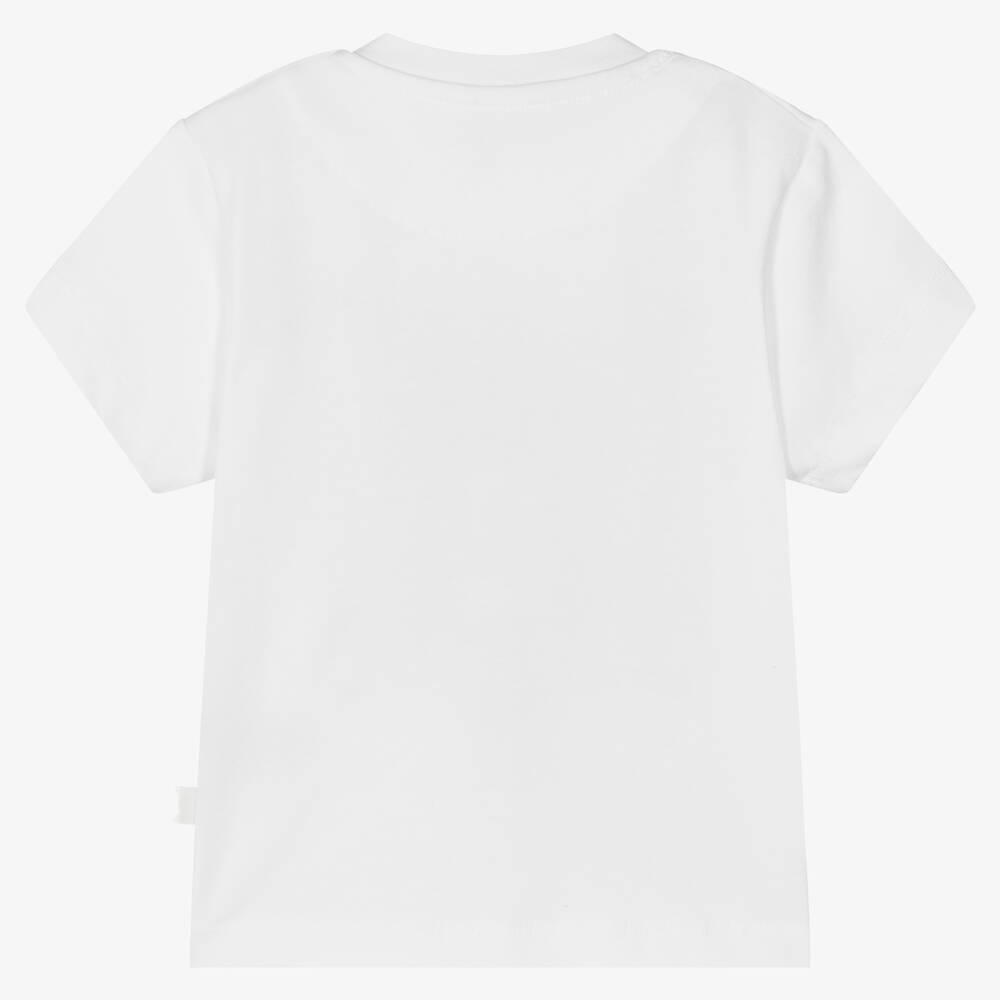 Mitch & Son-Boys White Cotton Varsity Logo T-Shirt | Childrensalon Outlet