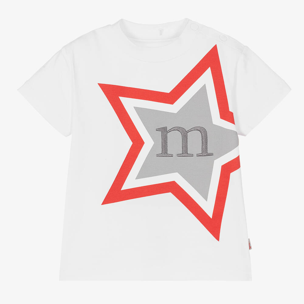 Mitch & Son - T-shirt blanc à motif garçon | Childrensalon