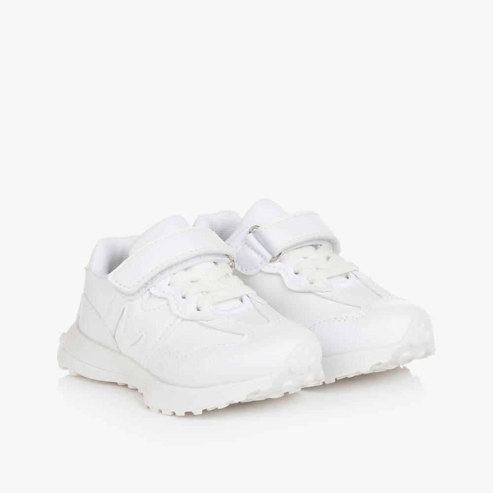 Mitch & Son-Boys White Velcro Trainers | Childrensalon Outlet