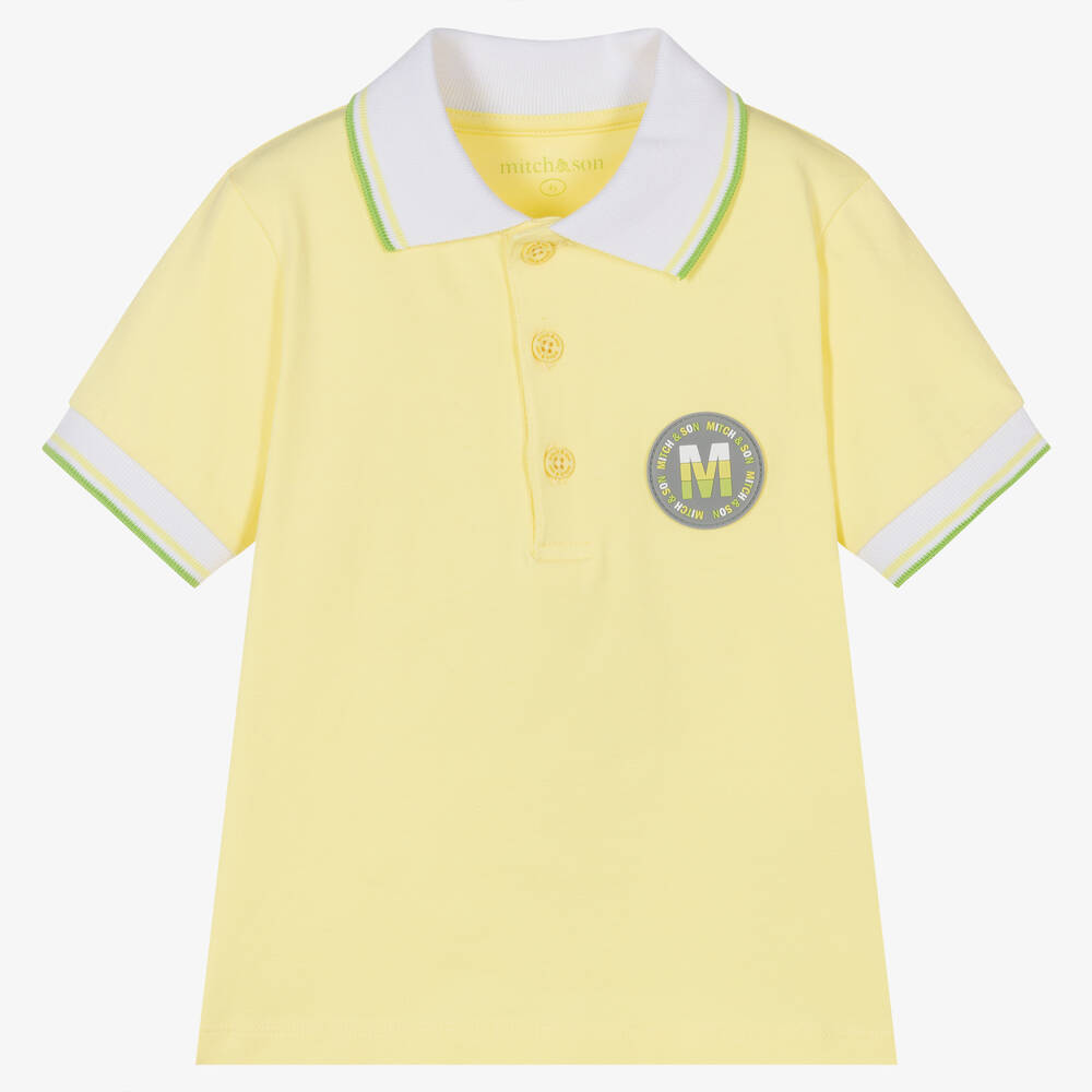 Mitch & Son - Boys Yellow Cotton Polo Shirt | Childrensalon