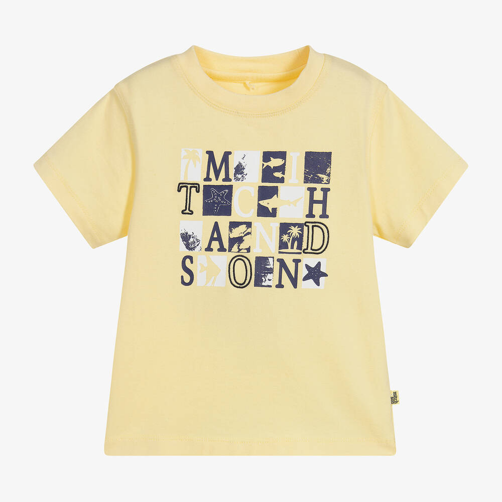 Mitch & Son - Boys Yellow Cotton T-Shirt | Childrensalon