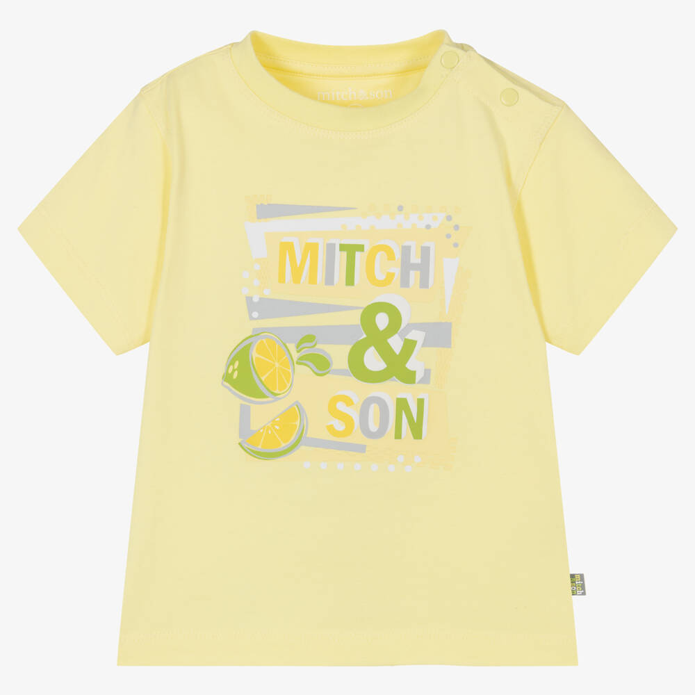 Mitch & Son - Boys Yellow Cotton T-Shirt | Childrensalon