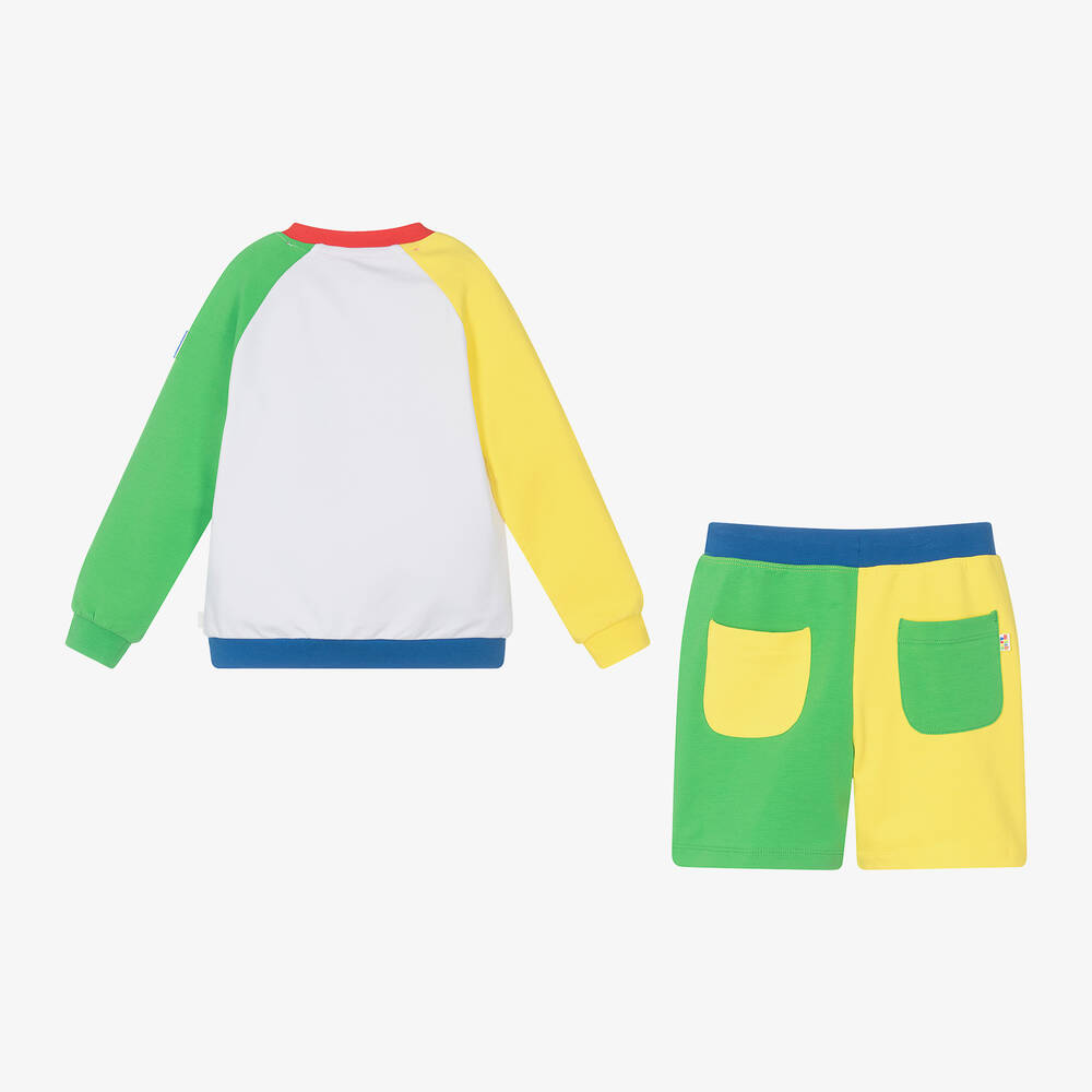 Mitch & Son-Boys Yellow & Green Colourblock Shorts Set | Childrensalon Outlet