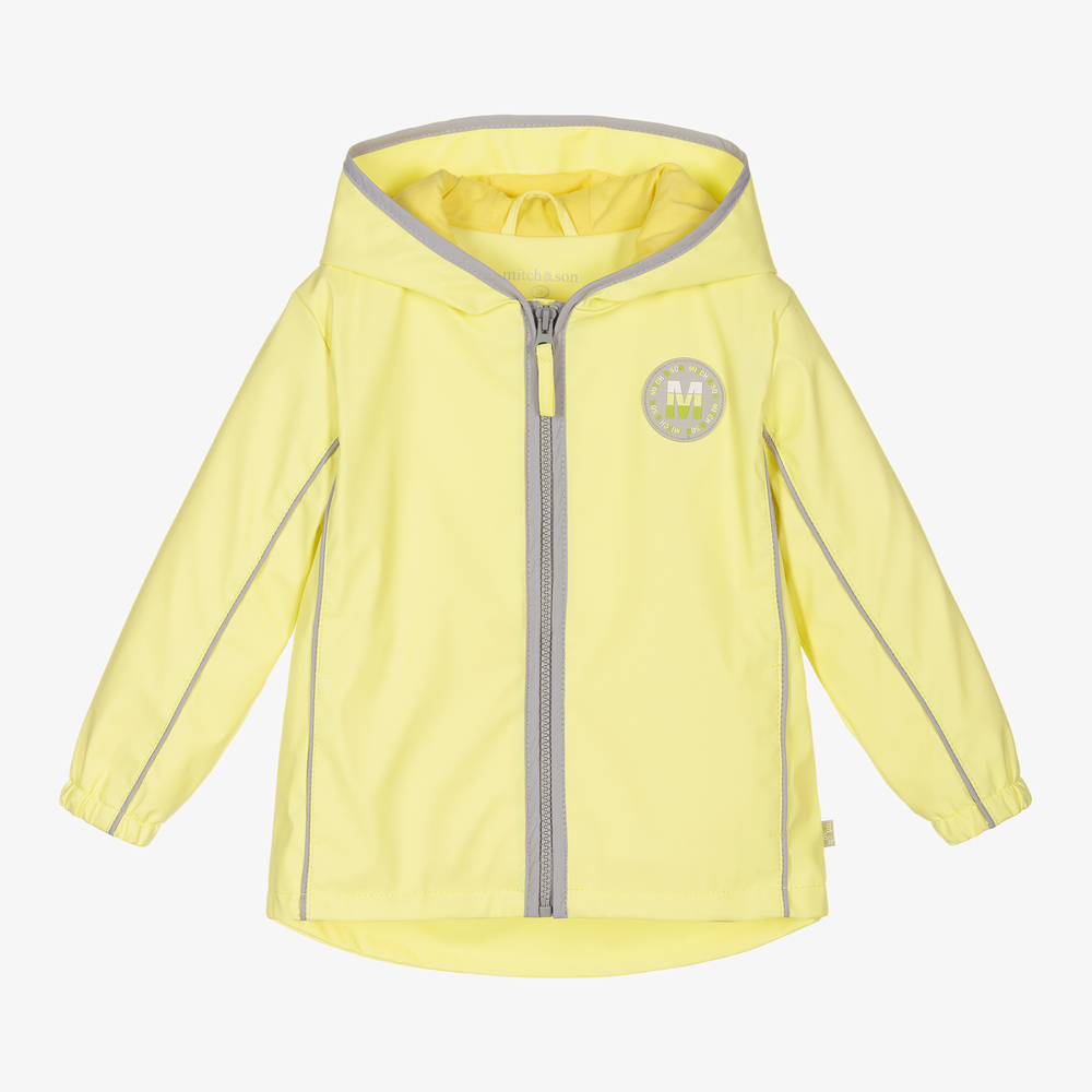 Mitch & Son - Boys Yellow Hooded Raincoat | Childrensalon