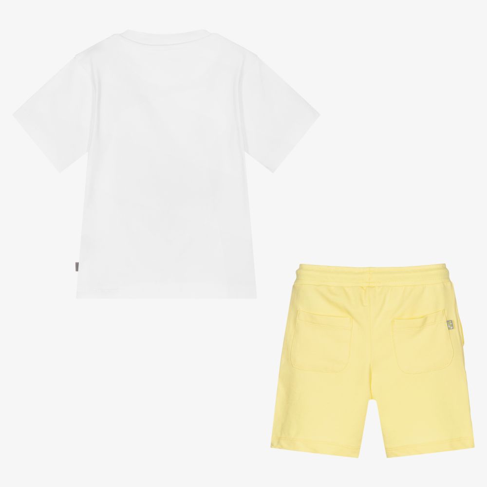 Mitch & Son-Белая футболка и желтые шорты для мальчиков | Childrensalon Outlet