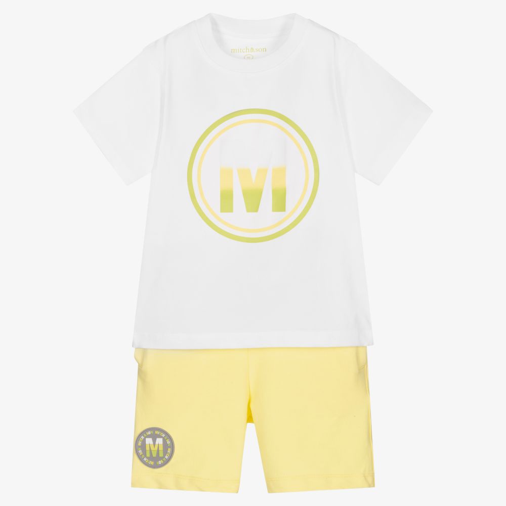 Mitch & Son - Boys Yellow & White Short Set | Childrensalon