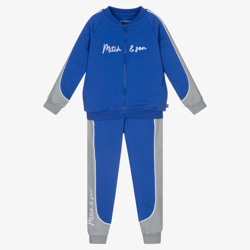 Mitch & Son - Bright Blue Cotton Tracksuit | Childrensalon